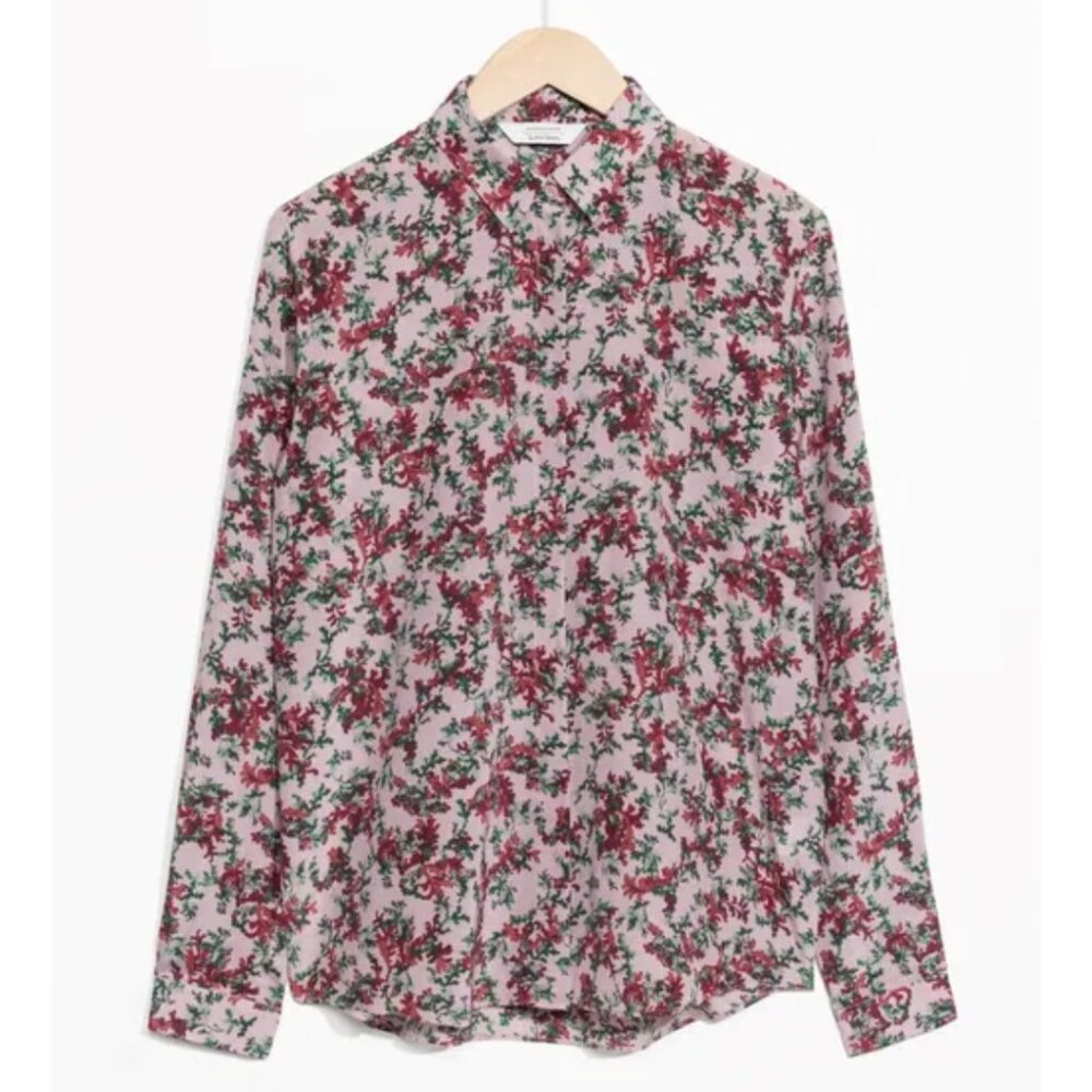 & Other Stories Silk Floral Blouse - Picture 2 of 12